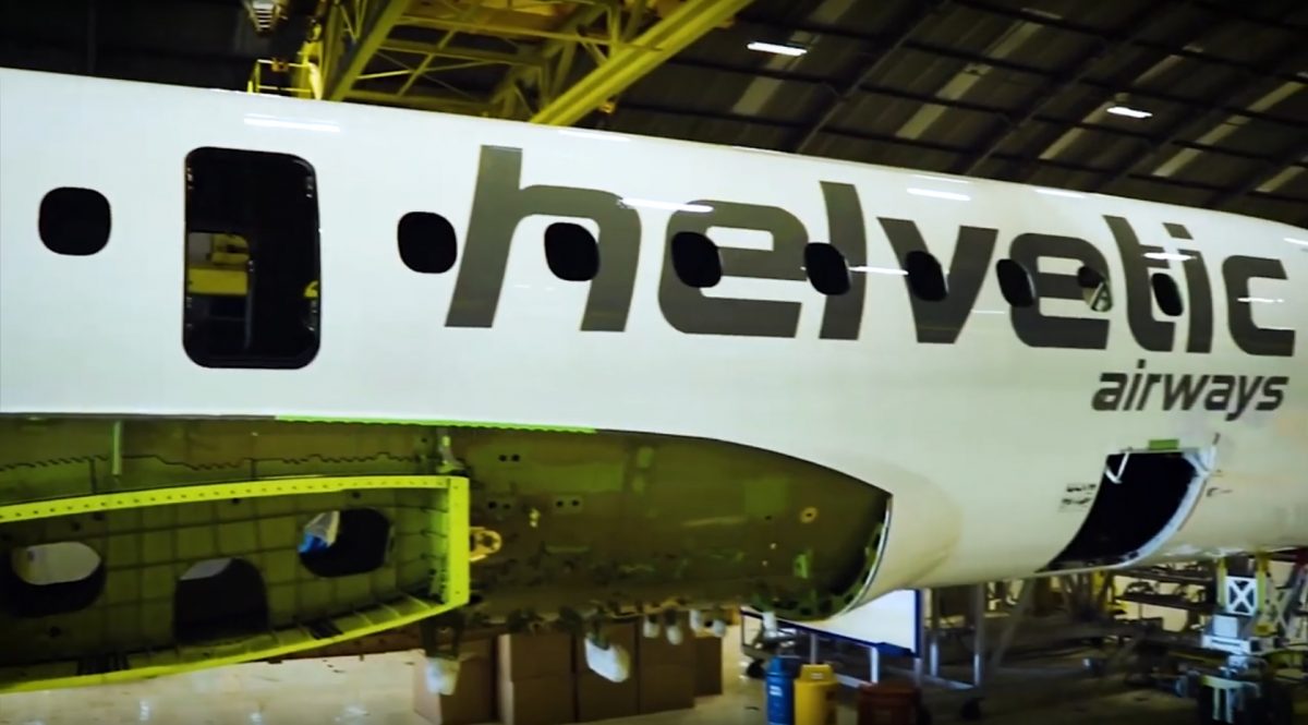 Video: First Helvetic Embraer E190E2 leaves paint shop - Aviation ...