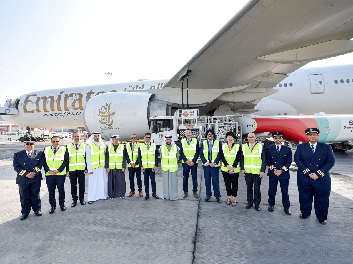 Emirates Completes First Trial Flight On 100% SAF